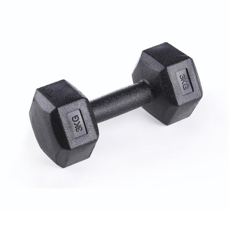 Black hex dumbbell for home strength training