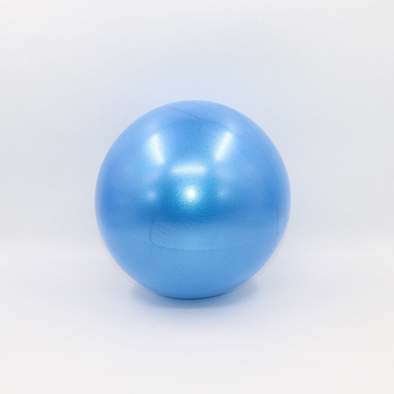 Blue mini Pilates ball with a glossy finish