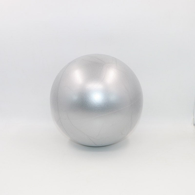 Silver mini Pilates ball with a glossy finish